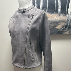 Women's Classic Gray Leather Jacket